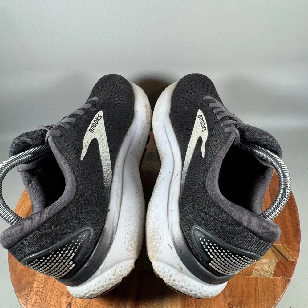 Brooks Ghost 14 Womens Running Shoes Black White Silver 1204071B090 Size 10